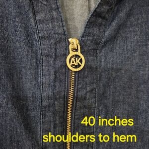 Anne Klein Denim Tunic Dress with Gold AK Zipper Pull 2X